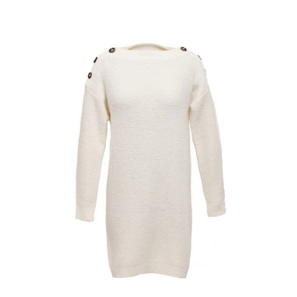 NEW Chriselle Lim Sawyer Sweater Dress Ivory XS
